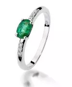 Bonore - White Gold 585 - Emerald 0,4 ct ring