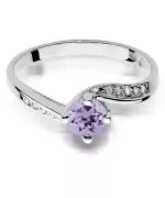 Bonore - White Gold 585 - Amethyst 0,5 ct ring