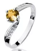 Bonore - White Gold 585 - Citrine 0,5 ct ring