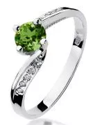 Bonore - White Gold 585 - Olivine 0,6 ct ring