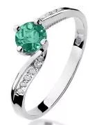 Bonore - White Gold 585 - Emerald 0,5 ct ring