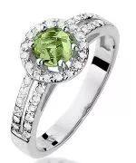 Bonore - White Gold 585 - Olivine 0,6 ct ring