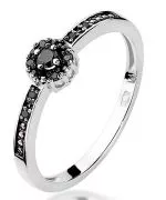 Bonore - White Gold 585 - Black Diamond 0,02 ct ring