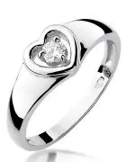 Bonore - White Gold 585 - Diamond 0,1 ct ring