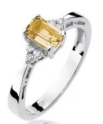 Bonore - White Gold 585 - Citrine 0,6 ct ring