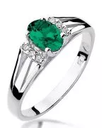 Bonore - White Gold 585 - Emerald 0,4 ct ring