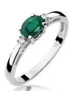 Bonore - White Gold 585 - Emerald 0,4 ct ring