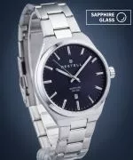 DESTELL Aries Navy Blue Silver Steel Sapphire watch