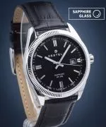 DESTELL Loup Black Silver Leather Sapphire watch