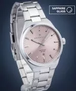 DESTELL Aries Pink Silver Steel Sapphire watch