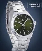 DESTELL Aries Green Silver Steel Sapphire watch