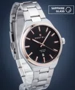 DESTELL Aries Black Silver Steel Sapphire watch