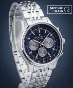 DESTELL Circinus Blue Silver Steel Chronograph Sapphire watch