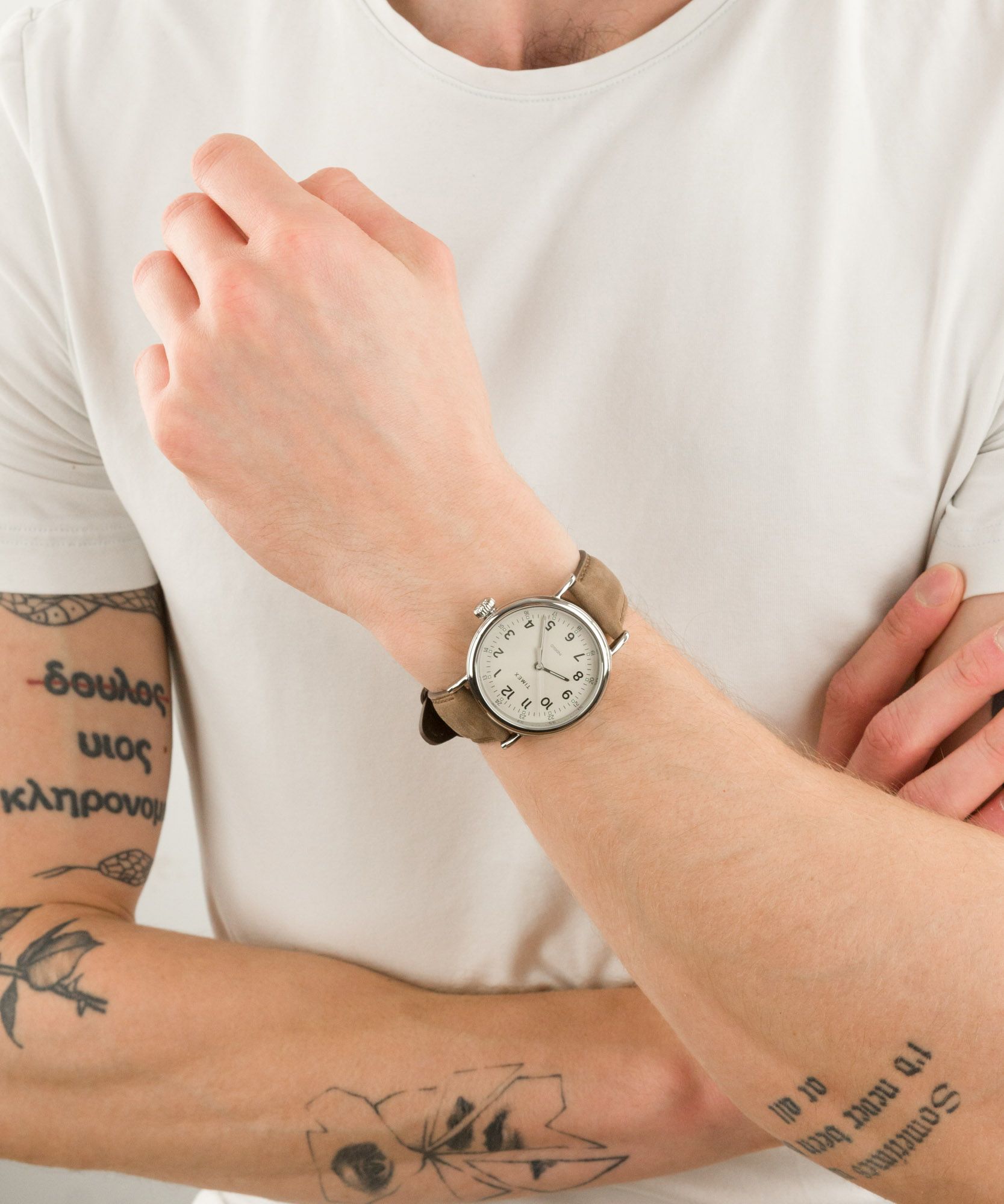 Timex TW2V27800 Orologio Da Uomo – Quadrante Crema, Cassa 40mm In Ottone, Cinturino Pelle Marrone - 2