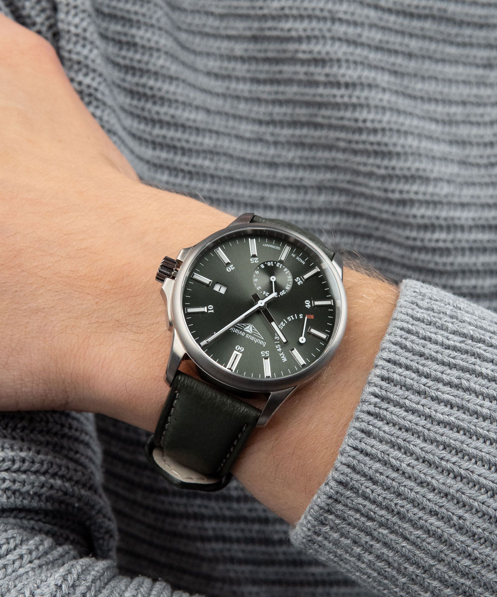 Bauhaus Aviation Tornado Automatico 27663: Orologio Da Aviatore In Acciaio, Vetro Minerale, Movimento Citizen Miyota 8205, Made In Germany