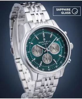 DESTELL Circinus Green Silver Steel Chronograph Sapphire watch