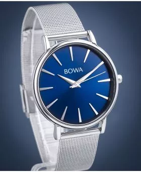BOWA Praha Navy Blue-Silver Mesh 38 watch
