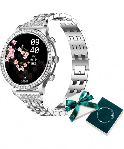 Manta Diamond Lusso Silver SET ladies smartwatch