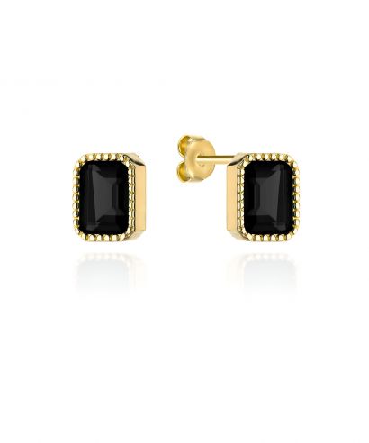 Bonore - Gold 585 - Synthetic Onyx earrings