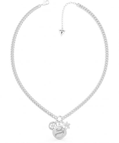 Onefeart White Gold Plated Necklace for Women White Crystal Hollow Fish Necklace with Chain 45CMx37X12MM