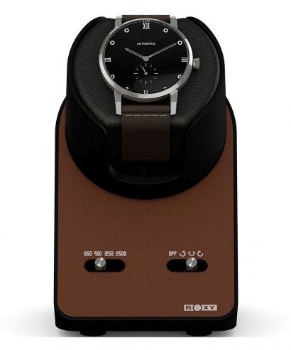 Beco Technic Boxy BLDC Nightstand EXT Brown modular watch winder for 1 watch with USB cable