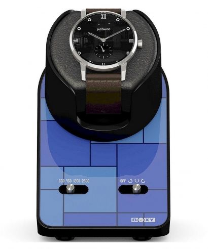 Beco Technic Boxy BLDC Nightstand Graphic Blue watch winder