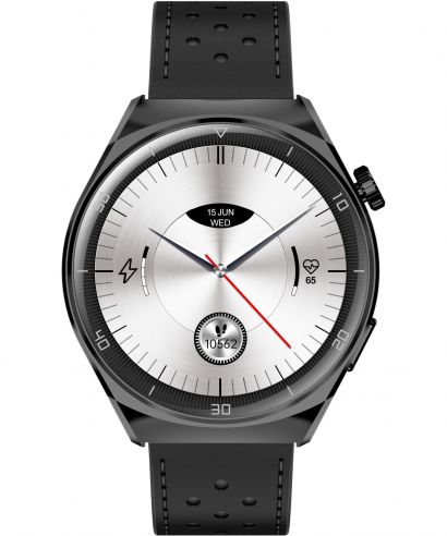 Garett V12 Black Leather Men's Smartwatch