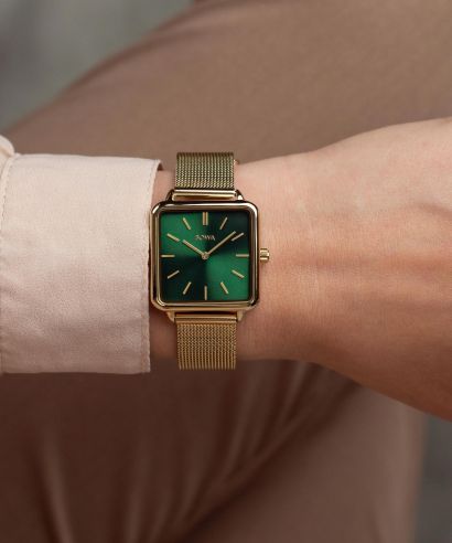 BOWA Vienna Green Gold Mesh 29 watch