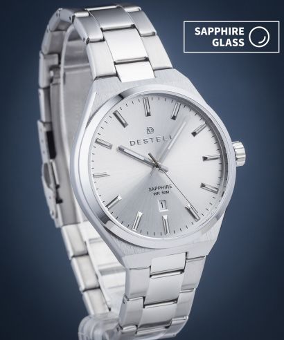 DESTELL Aries Full Silver Steel Sapphire watch