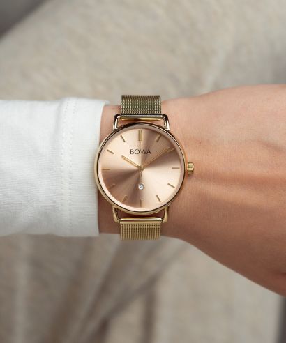 BOWA Milan Pink-Gold Mesh 34 watch