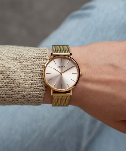 BOWA New York Petite Pink-Gold Mesh 34 women's watch