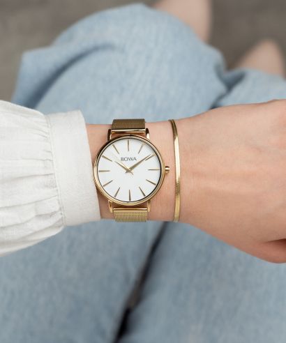 BOWA Praha White-Gold Mesh 38 Gift Set ladies watch