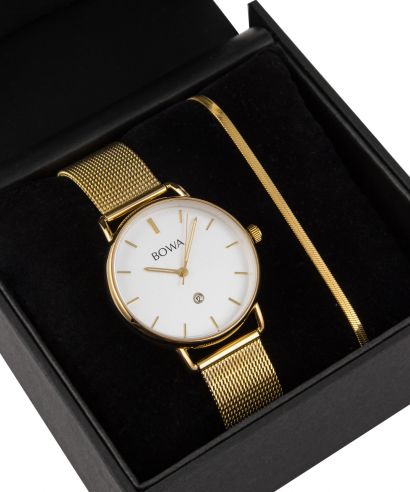 BOWA Milan White-Gold Mesh 34 Gift Set (watch + bracelet)