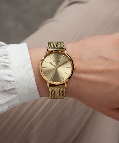 BOWA New York Petite Full Gold Mesh 34 women's watch