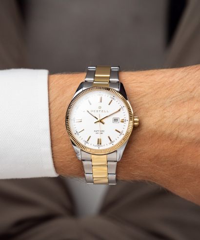 DESTELL Loup White Silver-Gold Steel Sapphire watch