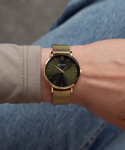 BOWA London Green-Gold Mesh 33 women's watch