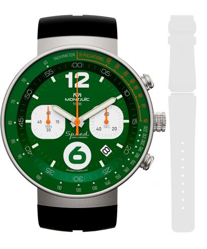 Montjuic Speed Chrono British Green SS watch