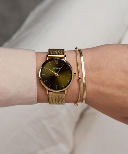 BOWA London Green-Gold Mesh 33 Gift Set (watch + bracelet)