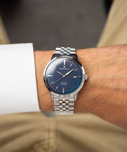 DESTELL Pictor Blue Silver Steel Sapphire watch