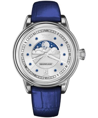 Aviator Moonflight Gemstone Edition Silver Blue Sapphire Limited Edition ladies watch
