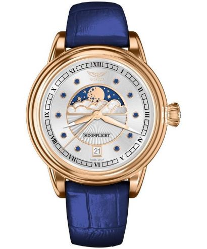 Aviator Moonflight Gemstone Edition Silver Blue Sapphire Limited Edition ladies watch