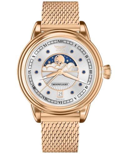Aviator Moonflight Gemstone Edition Silver Blue Sapphire Limited Edition ladies watch