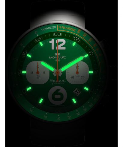 Montjuic Speed Chrono British Green SS watch
