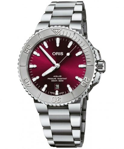 Oris Aquis Date Relief Cherry watch
