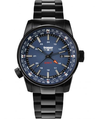 Traser P68 Pathfinder GMT Blue Stainless Steel Mega SET watch