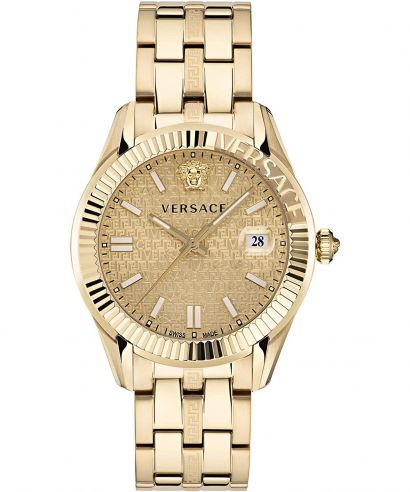 Versace Rubber Geo Chrono Horloge in het Metallic voor heren Heren Accessoires voor voor Stropdassen 