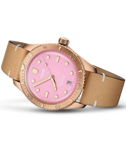 Oris Divers Sixty-Five Cotton Candy Lipstick Pink Bronze watch