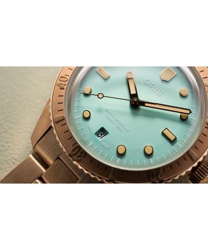 Oris Divers Sixty-Five Cotton Candy Wild Green Bronze watch