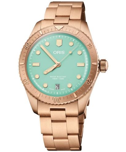 Oris Divers Sixty-Five Cotton Candy Wild Green Bronze watch