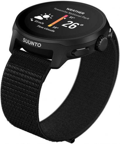 Suunto Run All Black Textile Strap Sport Watch